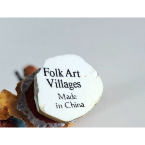 VTG Lang & Wise Folk Art Village Meadowbrook Girl Holding Goose W Basket Box - Picture 3 of 4